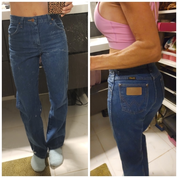 Vintage Wrangler High Rise Straight Leg Ankle/ Short Length Denim Jeans 0/24 - Picture 4 of 16
